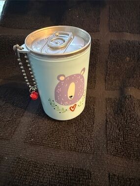 Kids Cute Bear Can Keychain Accessory in Light Blue Hand  sanitizer wipes